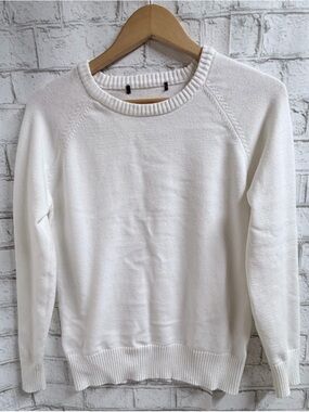 Women’s Crewneck Sweater in White Soft